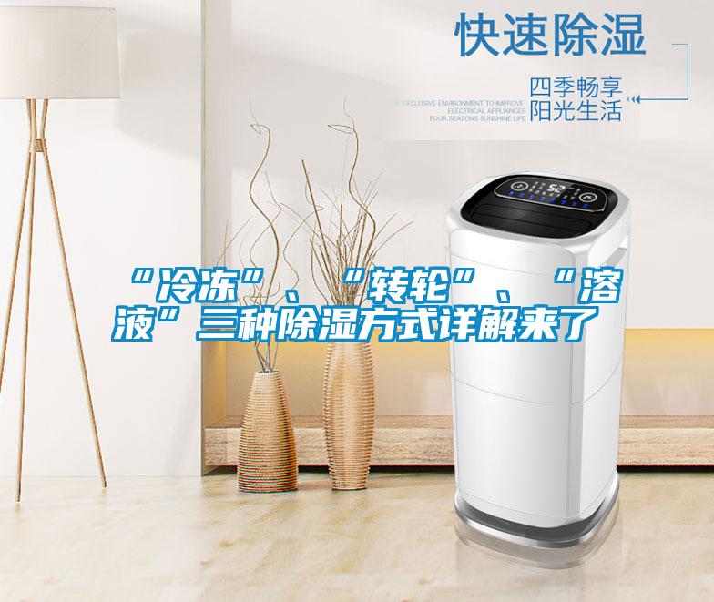 “冷冻”、“转轮”、“溶液”三种除湿方式详解来了