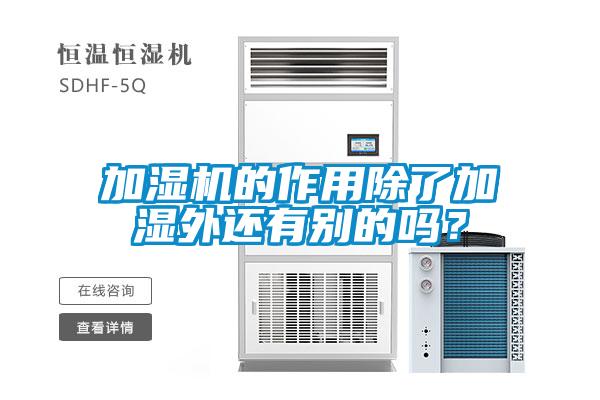 加湿机的作用除了加湿外还有别的吗？