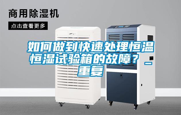 如何做到快速处理恒温恒湿试验箱的故障？_重复