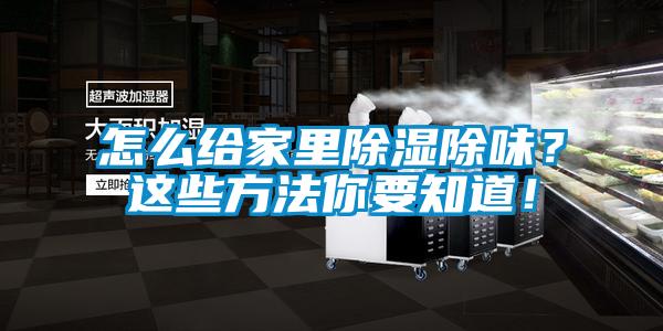 怎么给家里除湿除味？这些方法你要知道！