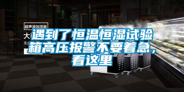 遇到了恒温恒湿试验箱高压报警不要着急，看这里